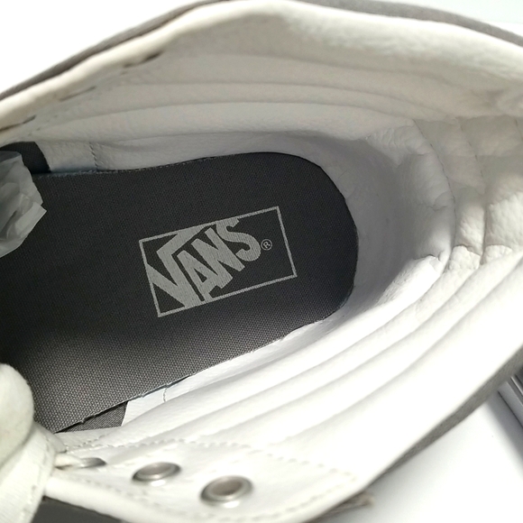 VANS Men's Skateboard Shoe, High Top Grey Canvas Size 10  Off the Wall - Picture 12 of 14